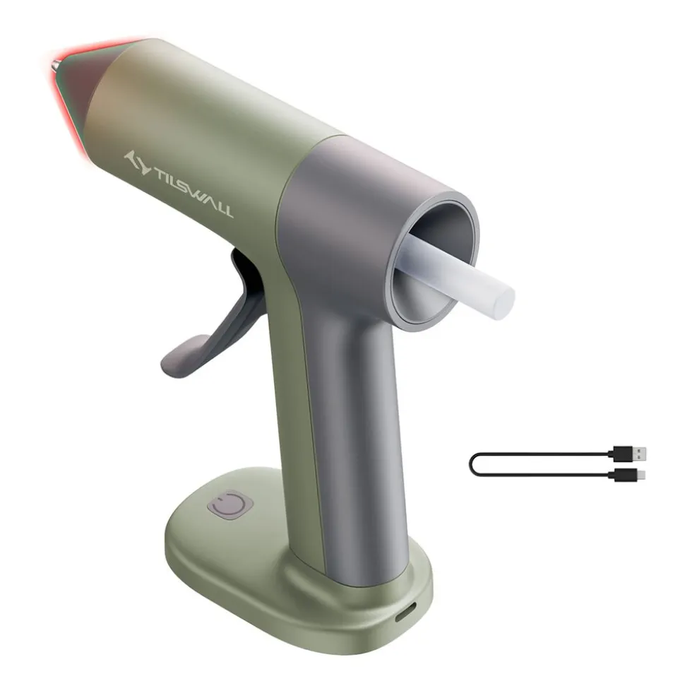 Pistolet do kleju Tilswall 4 V Lite, 2000 mAh, bezprzewodowy, oliwkowy