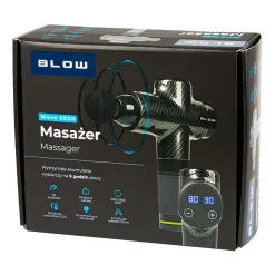 Pistolet do masażu Blow Wave 5000, 10 końcówek, 30 poziomów intensywności
