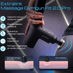 Pistolet do masażu Gymtastic Gymgun Fit 2.0, 7 głowic, 6 poziomów intensywności