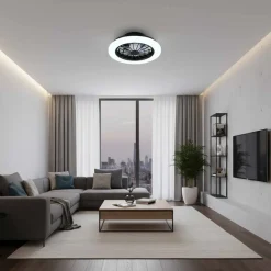 Plafon LED Sanico Goldlux Ghana, 38,5 cm, z wentylatorem, pilot IR