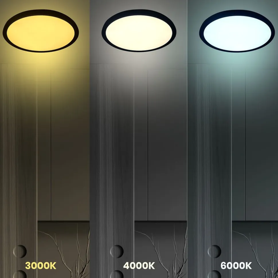 Plafon sufitowy Led Milagro Maq 3CCT, 50 W, czarny