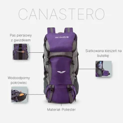 Plecak górski Wings Canastero, 30 l, fioletowy