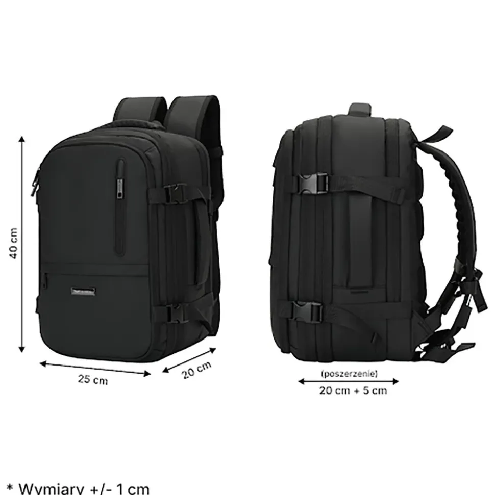 Plecak kompresyjny Wings Vireo, 20 l, z pompką, czarny