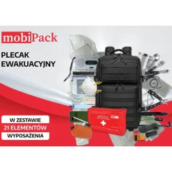 Plecak survivalowy Wild Trek MobiPack, 14,4 l, z wyposażeniem, czarny