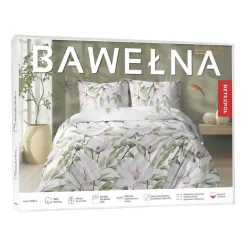 Pościel bawełniana 220 x 200 cm Detexpol, magnolie, wrzosowa