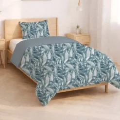 Pościel bawełniana 160 x 200 cm Pation Home Vivienne, białe liście