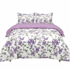 Pościel satynowa 160 x 200 cm Domarex Natural Lavender, lawenda, fioletowa