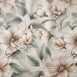 Pościel satynowa 140 x 200 cm Home Satin, beżowa w kwiaty
