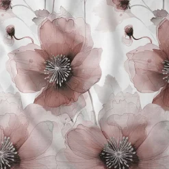 Pościel satynowa 140 x 200 cm Home Satin, pudroworóżowa w duże kwiaty