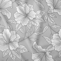 Pościel satynowa 140 x 200 cm Home Satin, szara w kwiaty