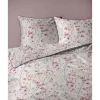 Pościel z perkalu 220 x 200 cm Lame Percale, różowo-fioletowe kwiatki