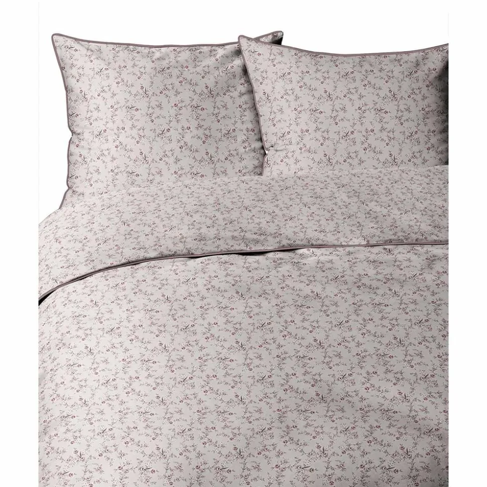 Pościel z perkalu 220 x 200 cm Lame Percale, kwiatki, pudrowy róż