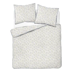 Pościel z perkalu 160 x 200 cm Lame Percale, niebiesko-żółte kwiaty