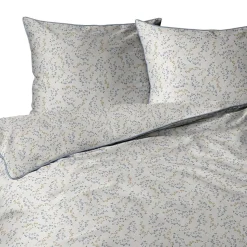 Pościel z perkalu 160 x 200 cm Lame Percale, niebiesko-żółte kwiaty