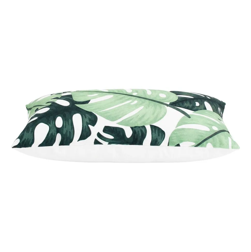 Poduszka Domarex Cleo Bahama Kentia, 30 x 50 cm, monstera, biała