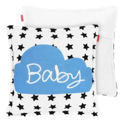 Poduszka Domarex Hello Baby & Love, niebieski nadruk
