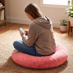 Poduszka okrągła Domarex Ivy Plush, różowa