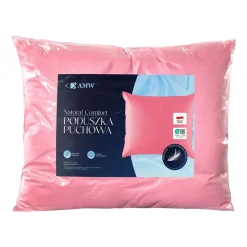 Poduszka puchowa 70 x 80 cm AMW, kaczy puch i pierze, różowa