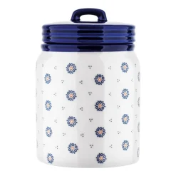 Pojemnik ceramiczny z pokrywką Tadar Folklor, 900 ml, biały