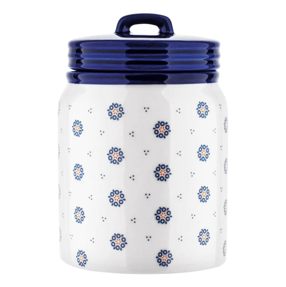 Pojemnik ceramiczny z pokrywką Tadar Folklor, 900 ml, biały
