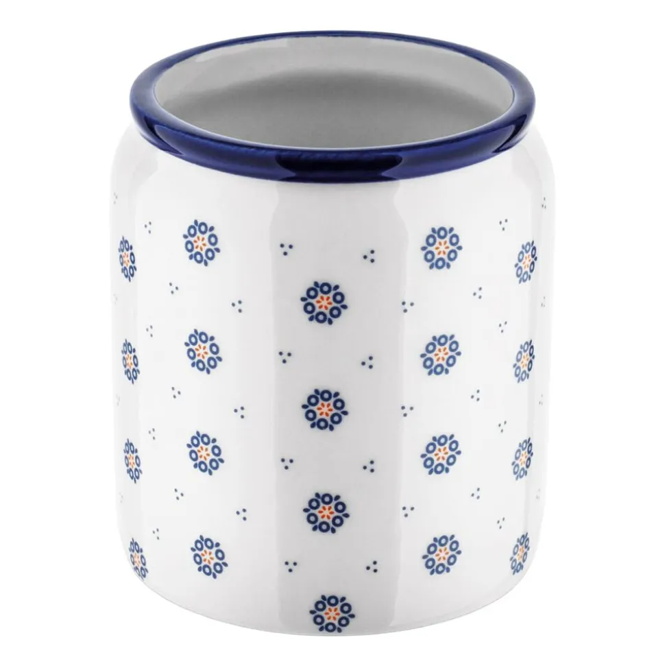 Pojemnik ceramiczny z pokrywką Tadar Folklor, 900 ml, biały