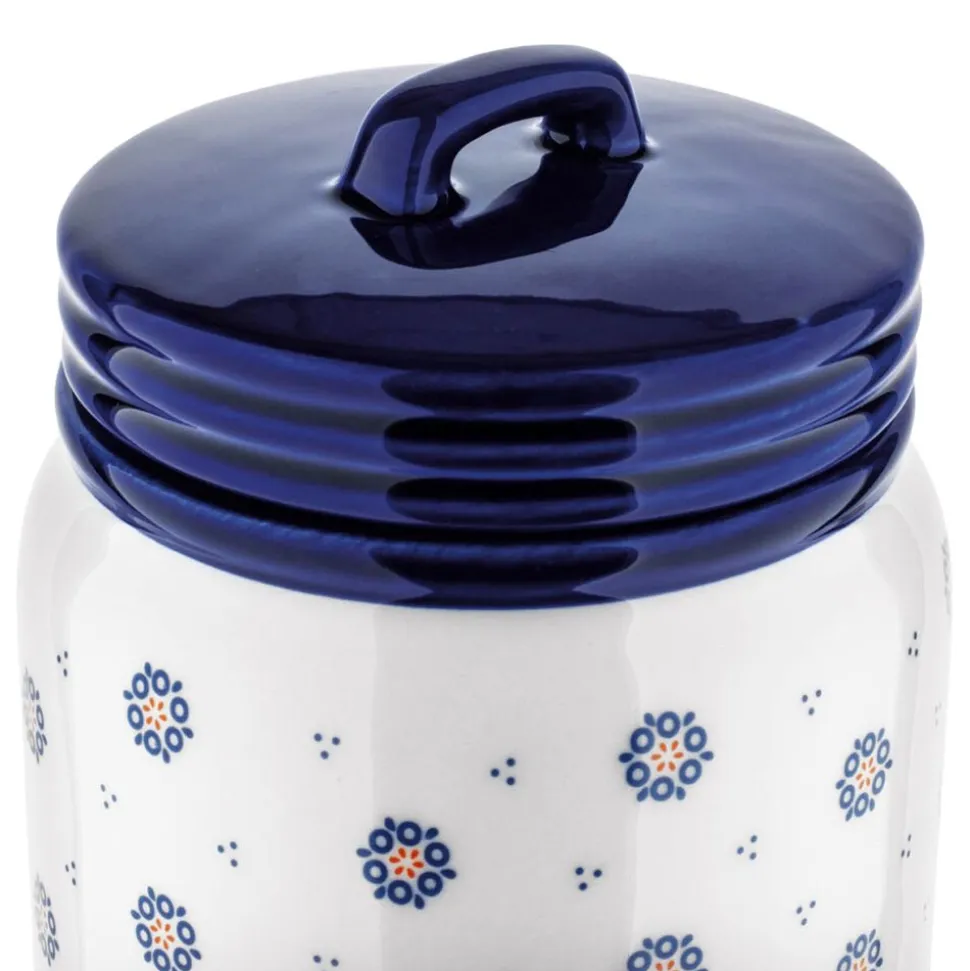 Pojemnik ceramiczny z pokrywką Tadar Folklor, 900 ml, biały