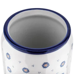 Pojemnik ceramiczny z pokrywką Tadar Folklor, 900 ml, biały