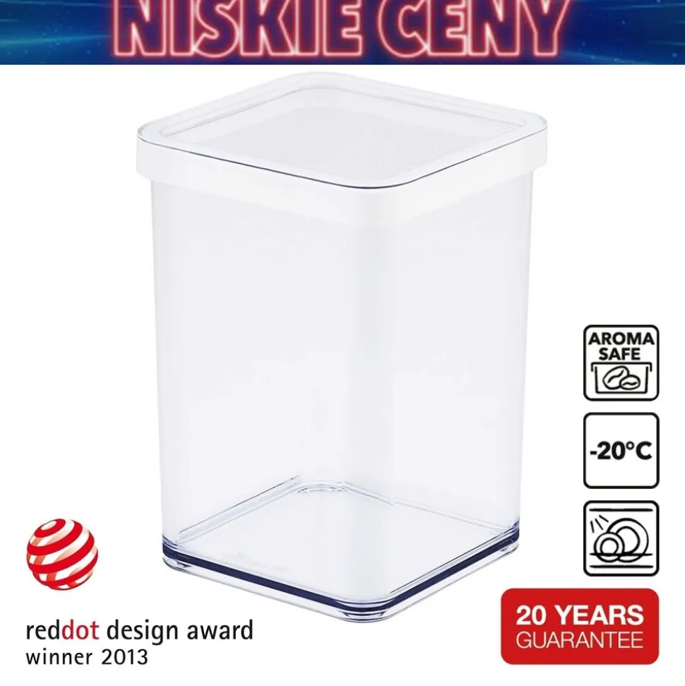 Pojemnik kwadratowy Rotho Loft, 1 l, biały