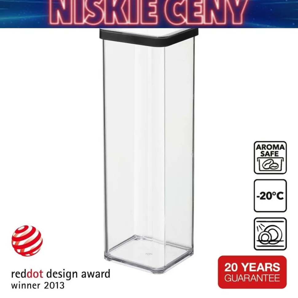 Pojemnik kwadratowy Rotho Loft, 2 l, czarny