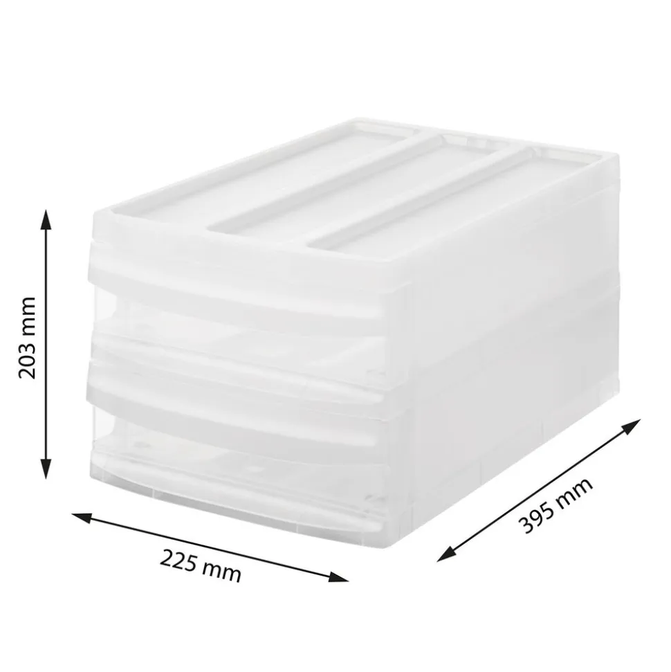 Pojemnik z 4 szufladami 25,5 x 39,5 x 20,3 cm Rotho Tower, transparentny