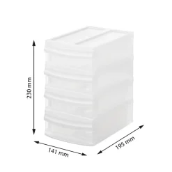Pojemnik z 4 szufladami 14,1 x 19,5 x 23,3 cm Rotho Tower, transparentny