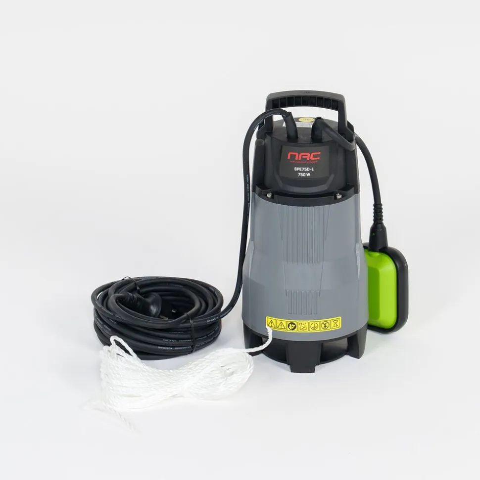 Pompa zatapialna do wody NAC, 750 W, maks. zanurzenie 7 m