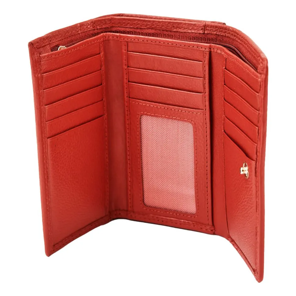 Portfel damski skórzany Wings 2W10, czerwony