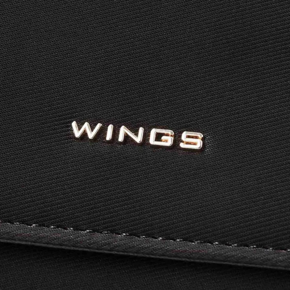 Portfel damski Wings Willow WLL01, 13 x 9 x 2 cm, czarny