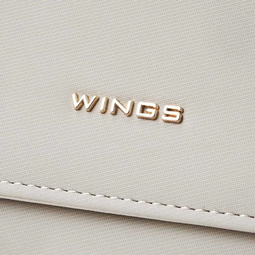 Portfel damski Wings Willow WLL01, 13 x 9 x 2 cm, beżowy
