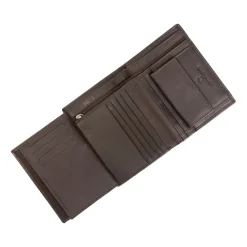 Portfel męski ze skóry bydlęcej Wings, 13 x 10 x 2 cm, RFID, brązowy