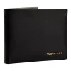 Portfel męski ze skóry bydlęcej Wings, 11 x 13 x 2 cm, RFID, czarny