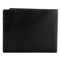 Portfel męski ze skóry bydlęcej Wings, 11 x 13 x 2 cm, RFID, czarny