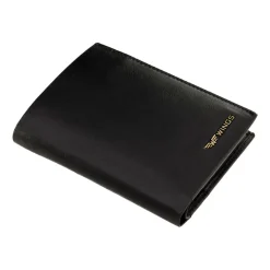 Portfel męski ze skóry bydlęcej Wings, 13 x 10 x 2 cm, RFID, czarny