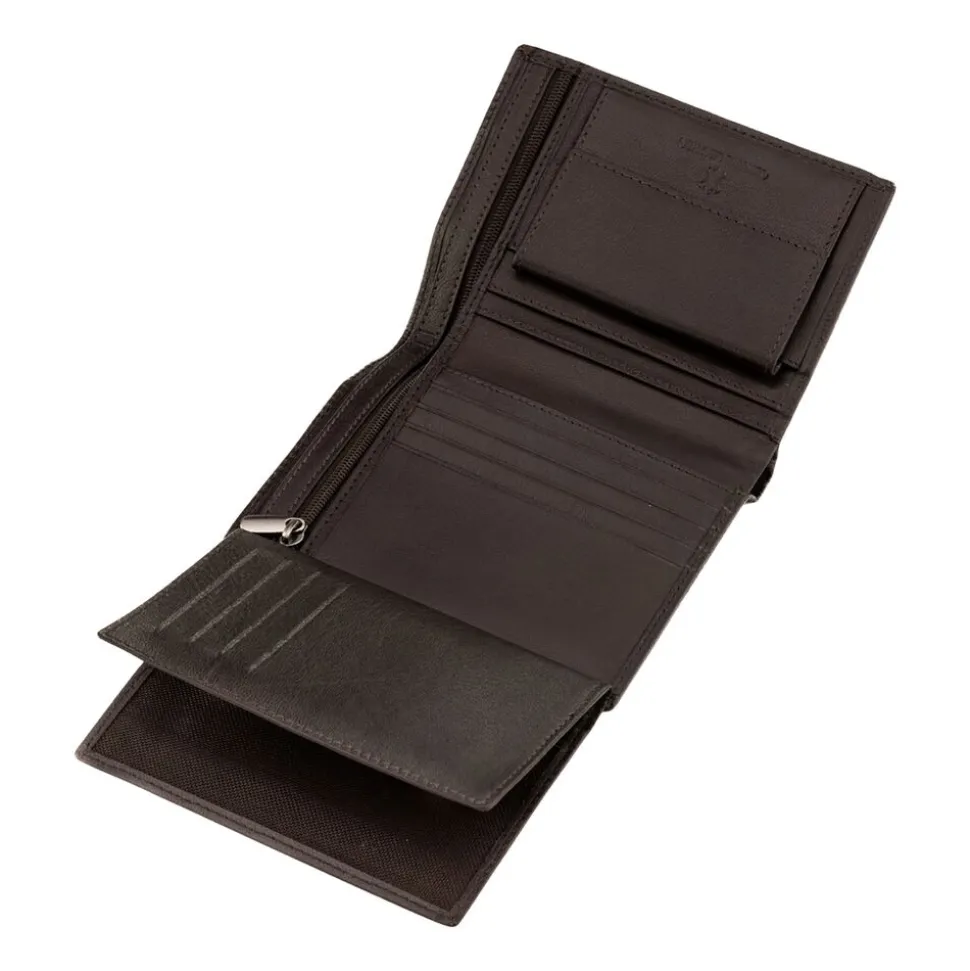 Portfel męski ze skóry koziej Wings, 13 x 10 x 2 cm, RFID, brązowy