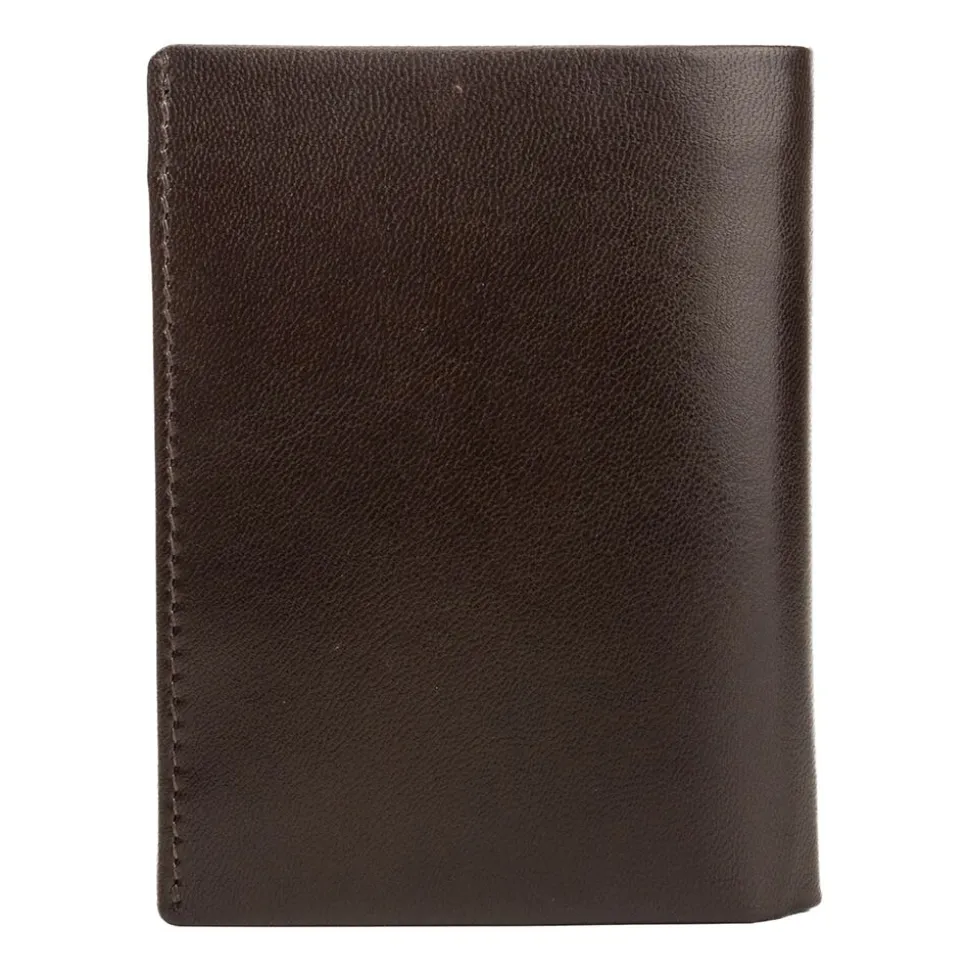 Portfel męski ze skóry koziej Wings, 13 x 10 x 2 cm, RFID, brązowy
