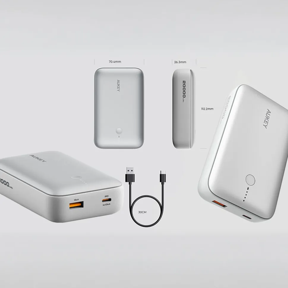 Powerbank Aukey PB-Y57, 20000 mAh, biały