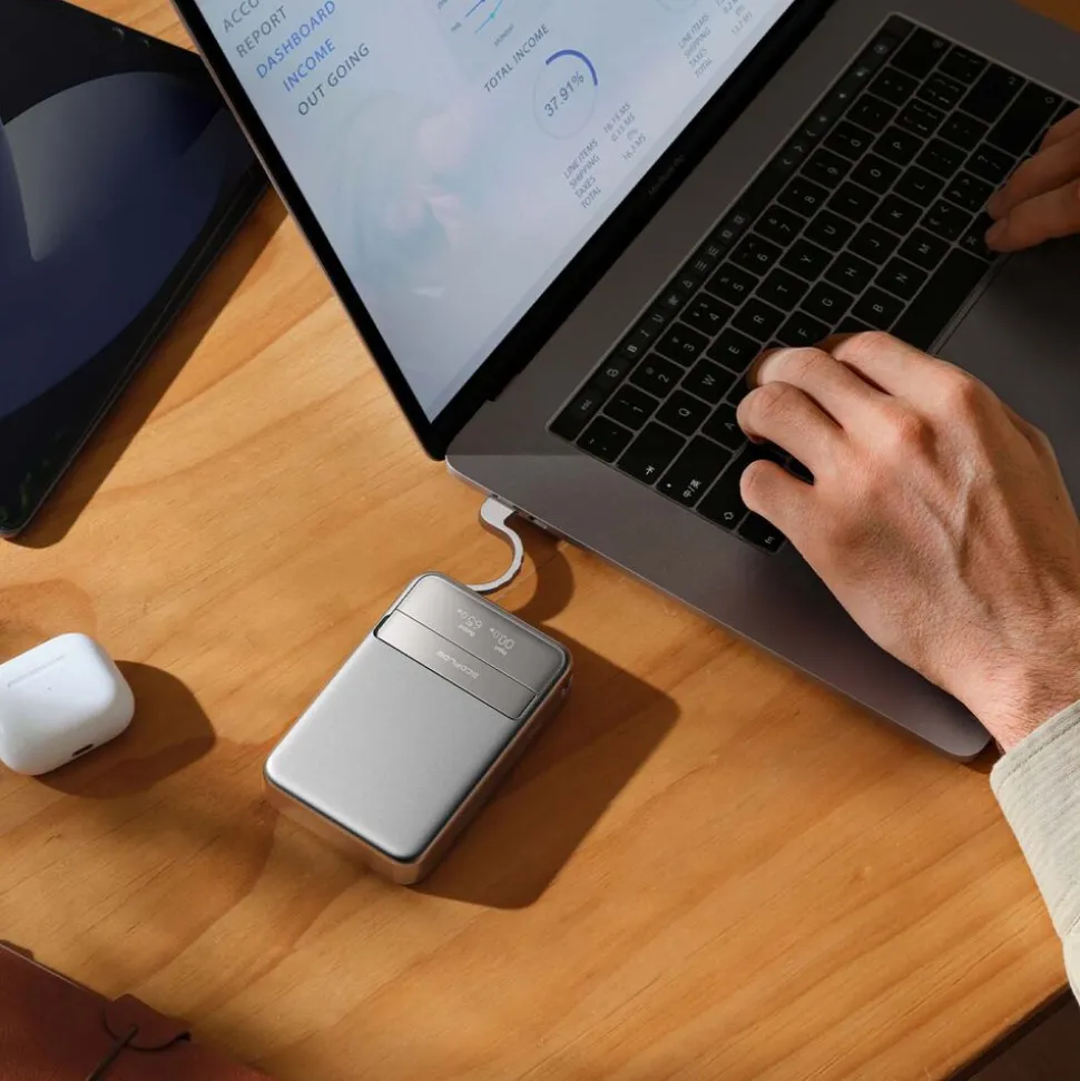 Powerbank EcoFlow Rapid Qi2 10000 mAh, 65 W, srebrny