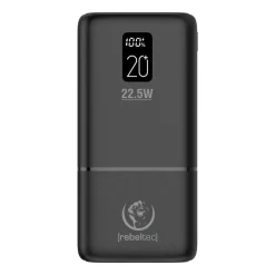 Powerbank Rebeltec P20 LCDPD, 20000 mAh, 22,5 W, czarny