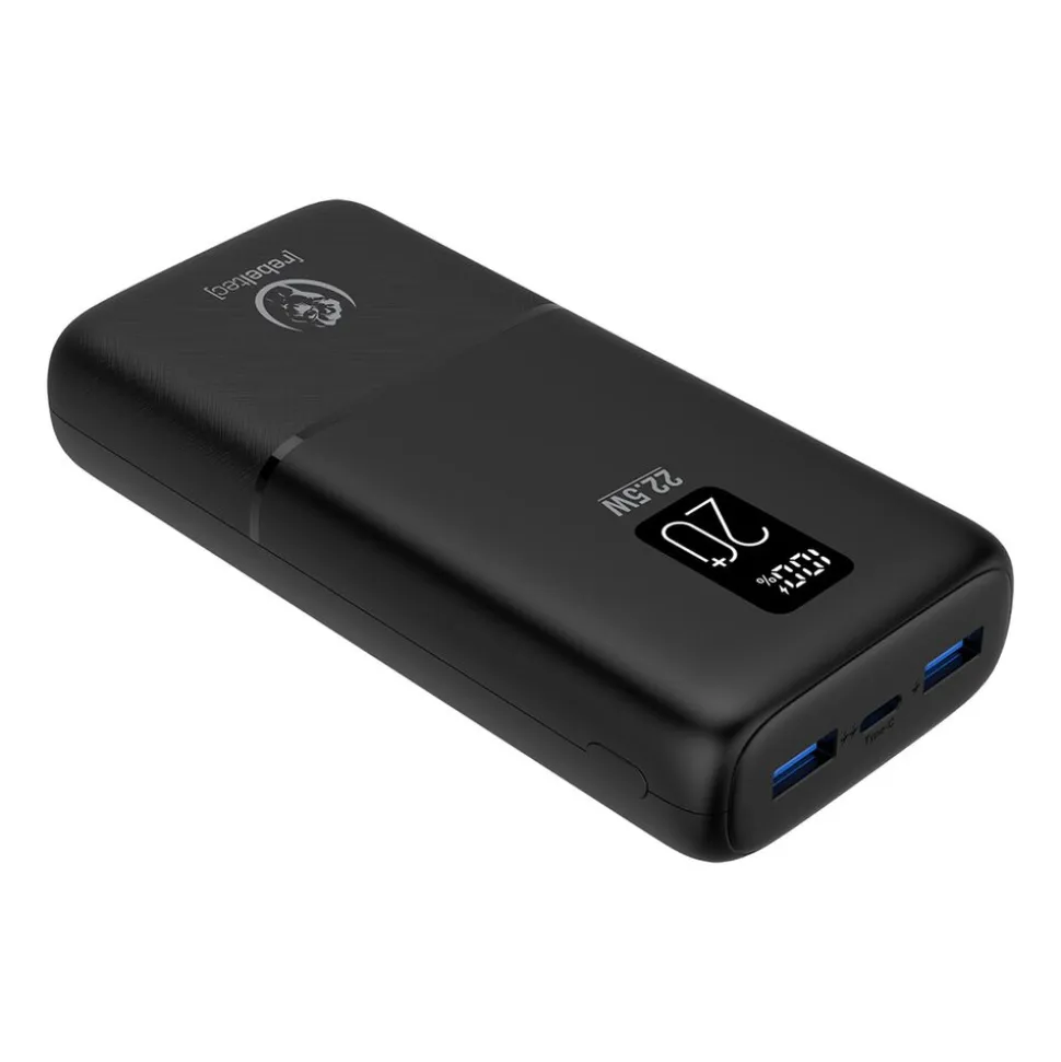 Powerbank Rebeltec P20 LCDPD, 20000 mAh, 22,5 W, czarny