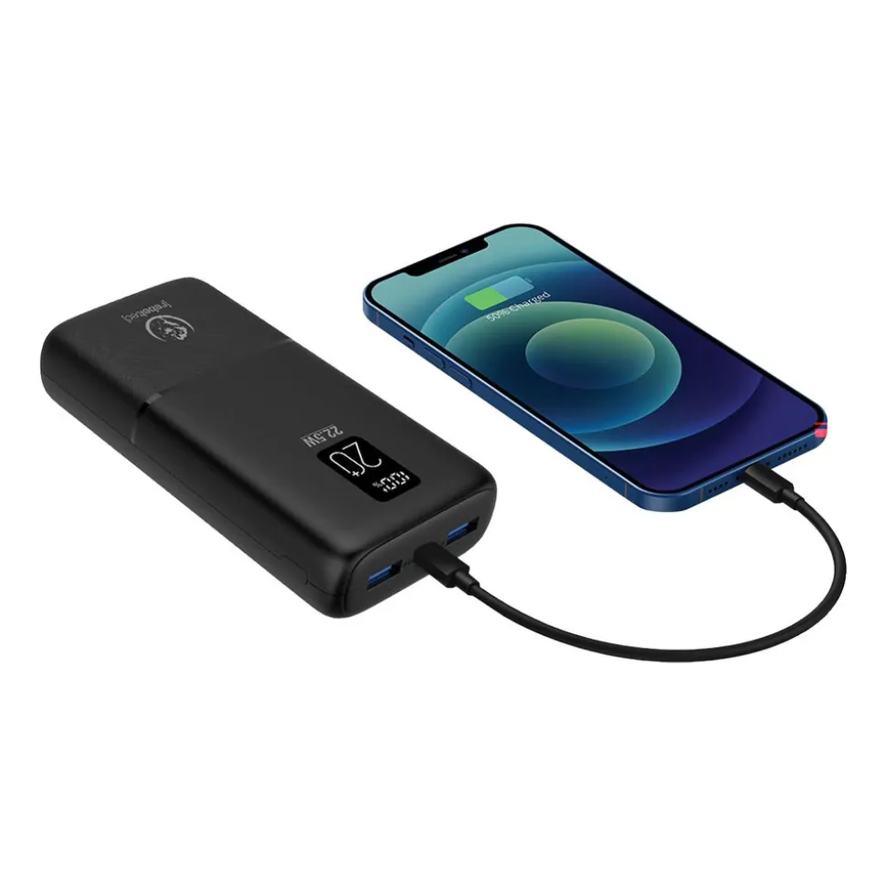 Powerbank Rebeltec P20 LCDPD, 20000 mAh, 22,5 W, czarny