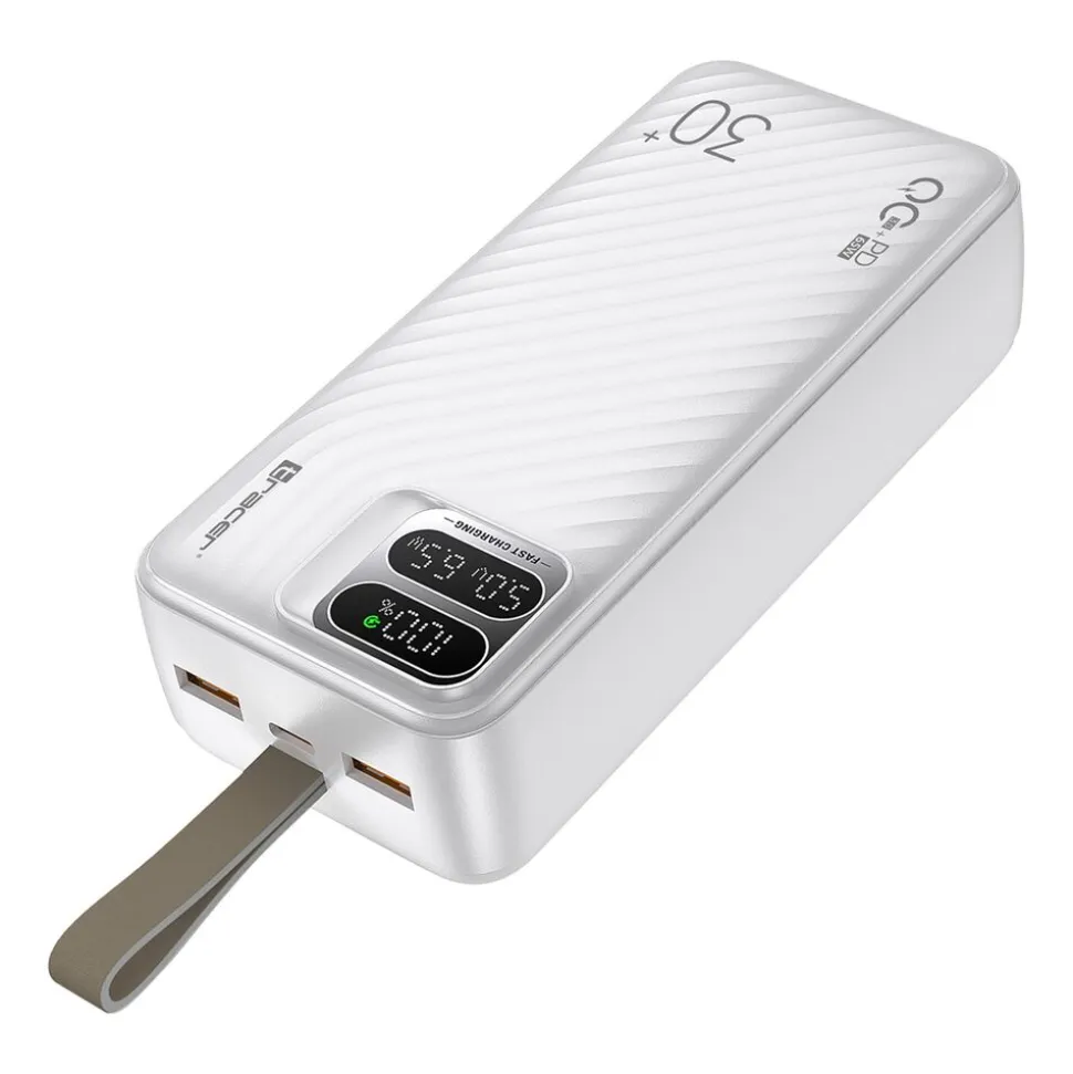 Powerbank Tracer Blaze, 30000 mAh, 65 W, biały