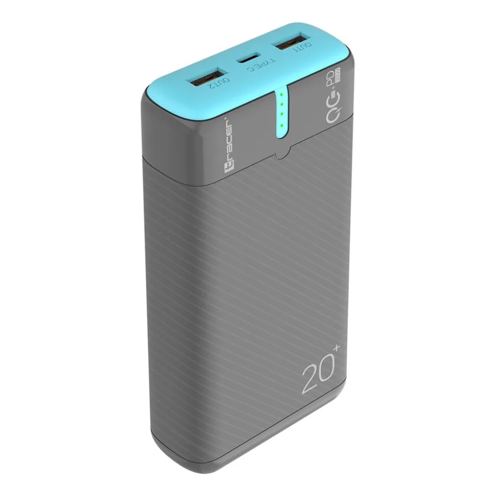 Powerbank Tracer EnerGen, 20000 mAh, szaro-niebieski