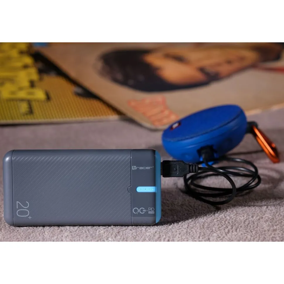 Powerbank Tracer EnerGen, 20000 mAh, szaro-niebieski