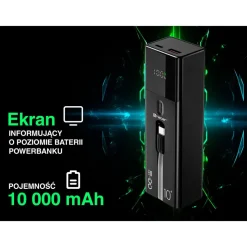 Powerbank Tracer Quant, 10000 mAh, 100 W, czarny